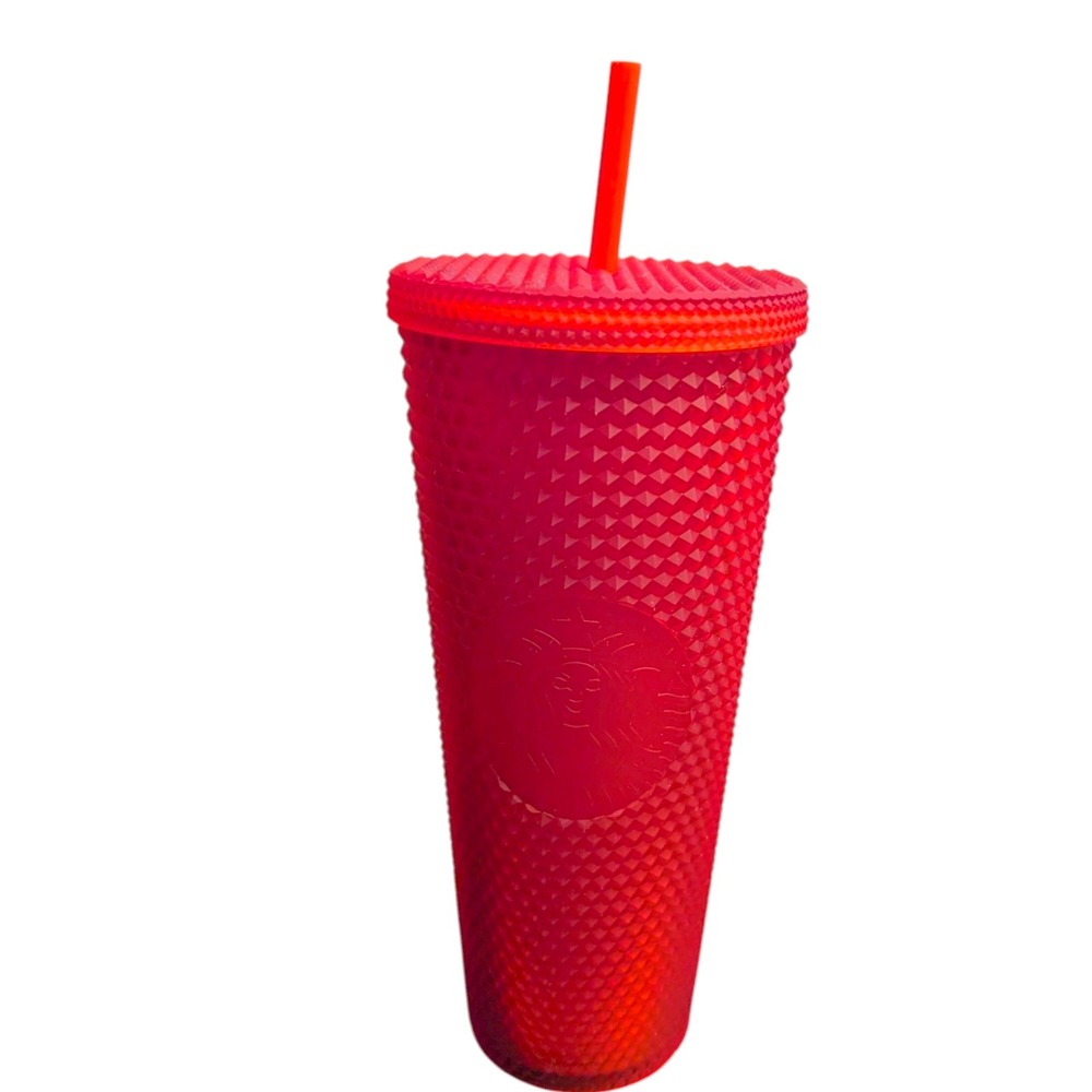 Starbucks Red Studded Venti Tumbler 24 oz Cold Cup Honeycomb Grid Siren Logo NEW